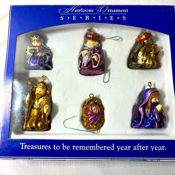 Vintage Nativity Set tree ornaments. Heirloom ornament series. Set. - Picture 1 of 10